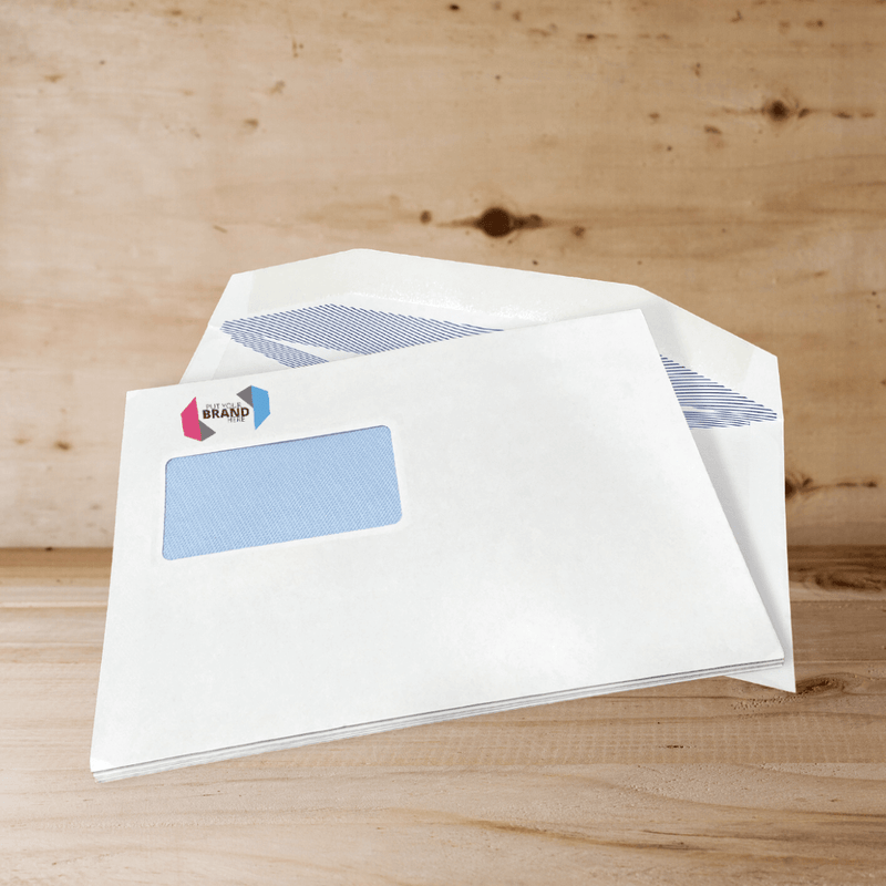 Custom Printed Franking Logo Folding Inserting Machine Gummed Envelopes Printed Sample