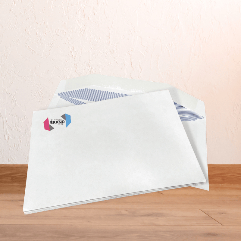 Custom Printed Franking Logo Folding Inserting Machine Gummed Envelopes Printed Sample