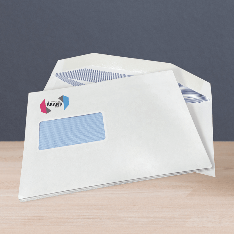 Custom Printed Franking Logo Folding Inserting Machine Gummed Envelopes Printed Sample