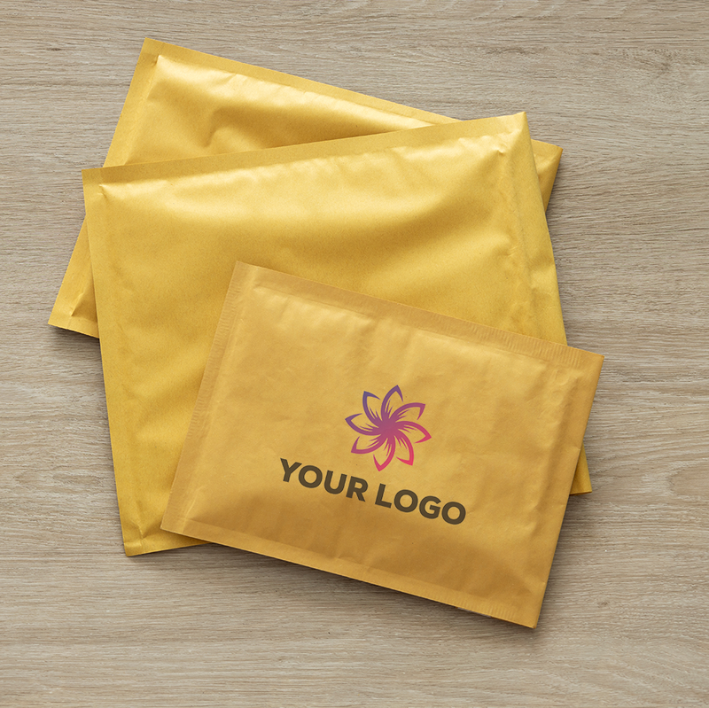 Fast Custom Printed Padded Envelopes | Gold & White